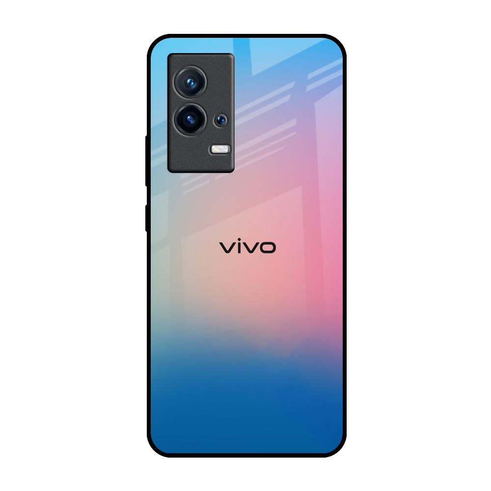 Blue & Pink Ombre IQOO 9 5G Glass Back Cover Online