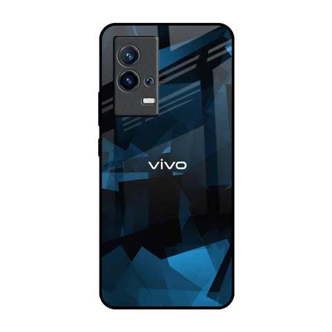 Polygonal Blue Box IQOO 9 5G Glass Back Cover Online