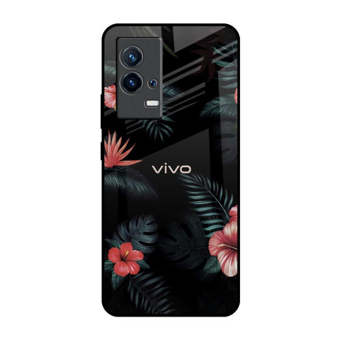Tropical Art Flower IQOO 9 5G Glass Back Cover Online