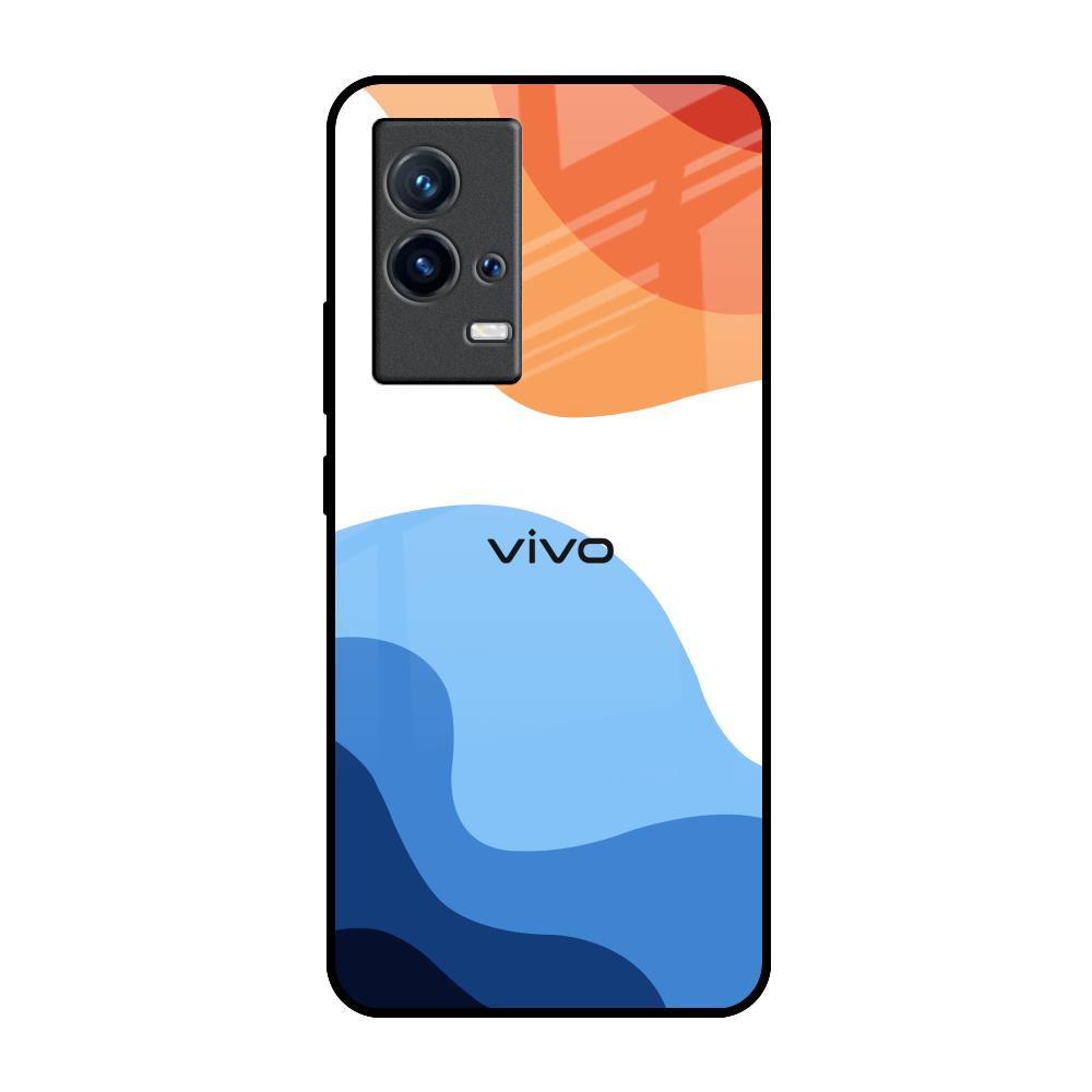 Wavy Color Pattern IQOO 9 5G Glass Back Cover Online
