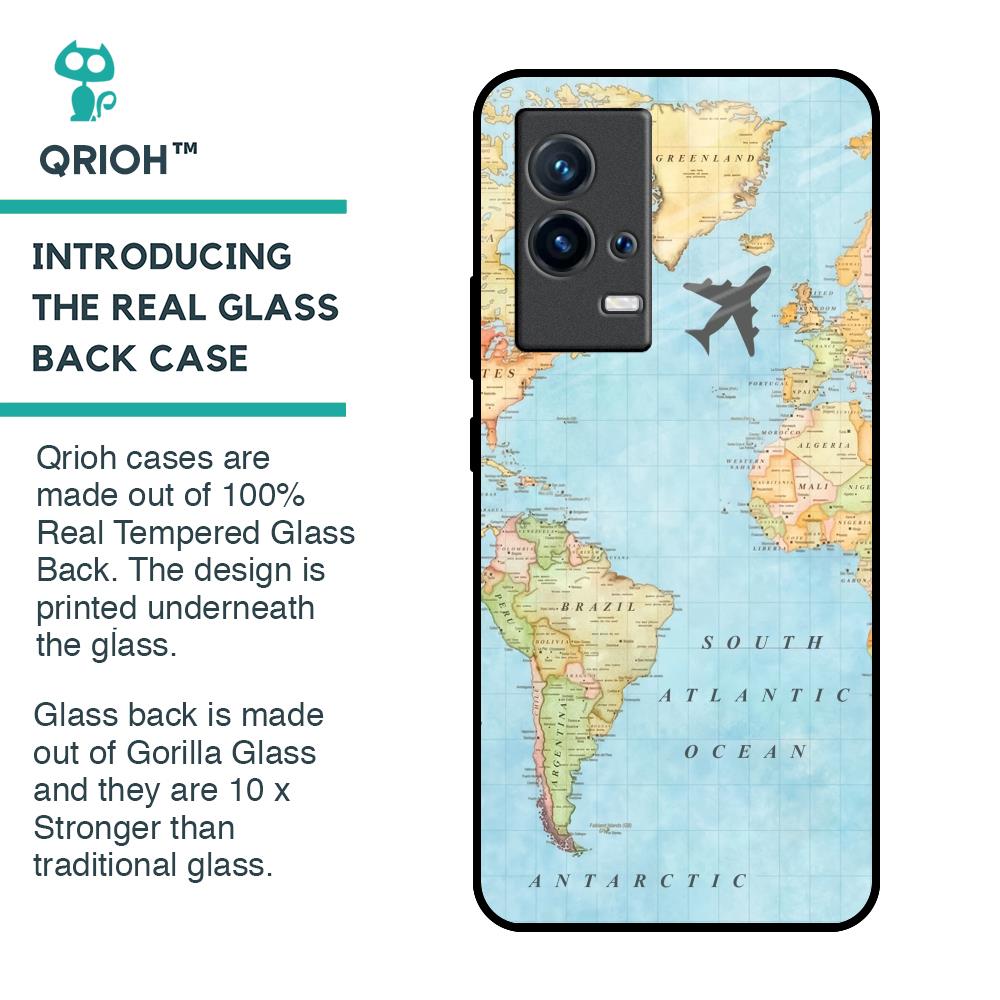 Travel Map Glass Case for IQOO 9 5G