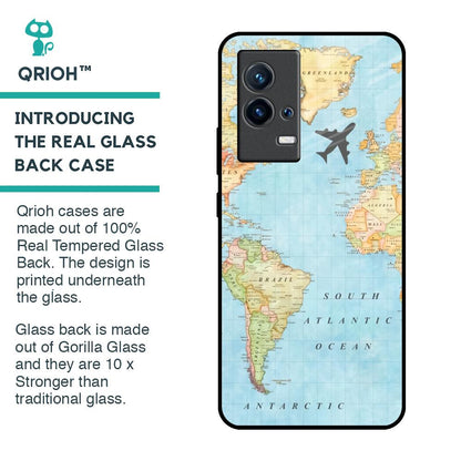 Travel Map Glass Case for IQOO 9 5G
