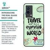 Travel Stamps Glass Case for IQOO 9 5G