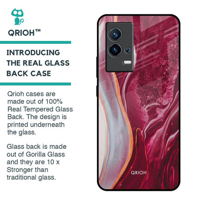 Crimson Ruby Glass Case for IQOO 9 5G