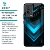 Vertical Blue Arrow Glass Case For IQOO 9 5G