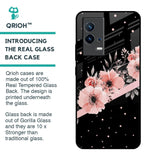 Floral Black Band Glass Case For IQOO 9 5G