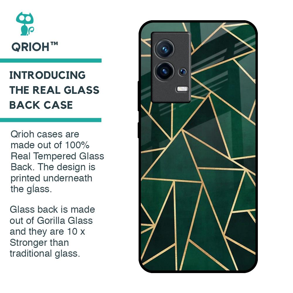 Abstract Green Glass Case For IQOO 9 5G