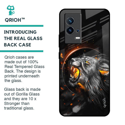 Aggressive Lion Glass Case for IQOO 9 5G