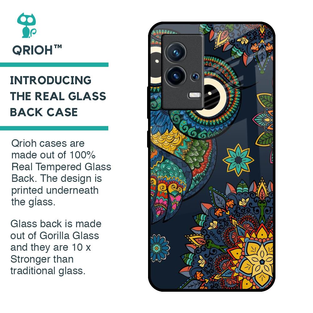 Owl Art Glass Case for IQOO 9 5G