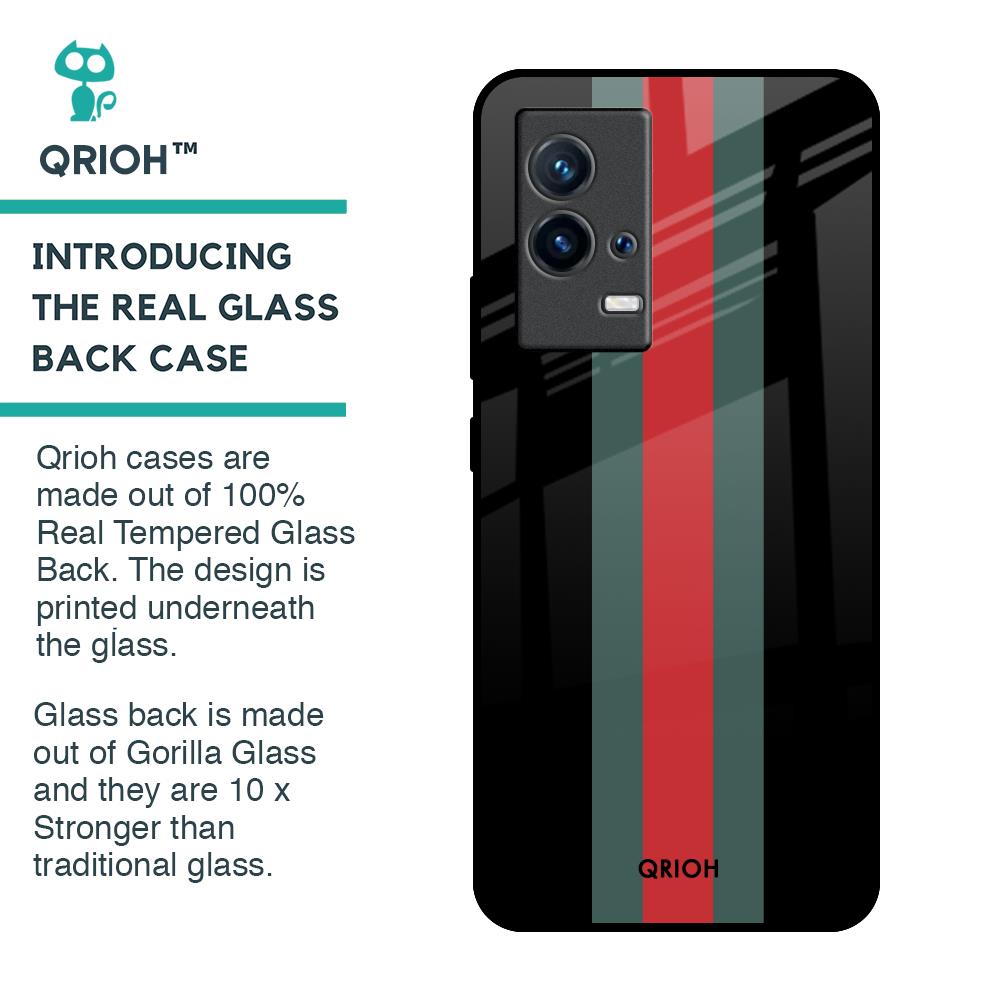 Vertical Stripes Glass Case for IQOO 9 5G