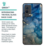 Blue Cool Marble Glass Case for IQOO 9 5G