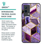 Purple Rhombus Marble Glass Case for IQOO 9 5G