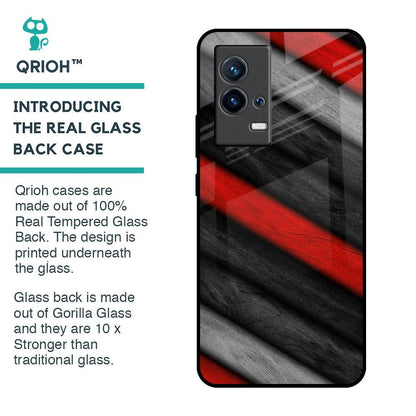 Soft Wooden Texture Glass Case for IQOO 9 5G