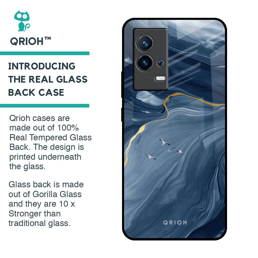 Deep Ocean Marble Glass Case for IQOO 9 5G