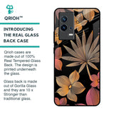 Lines Pattern Flowers Glass Case for IQOO 9 5G