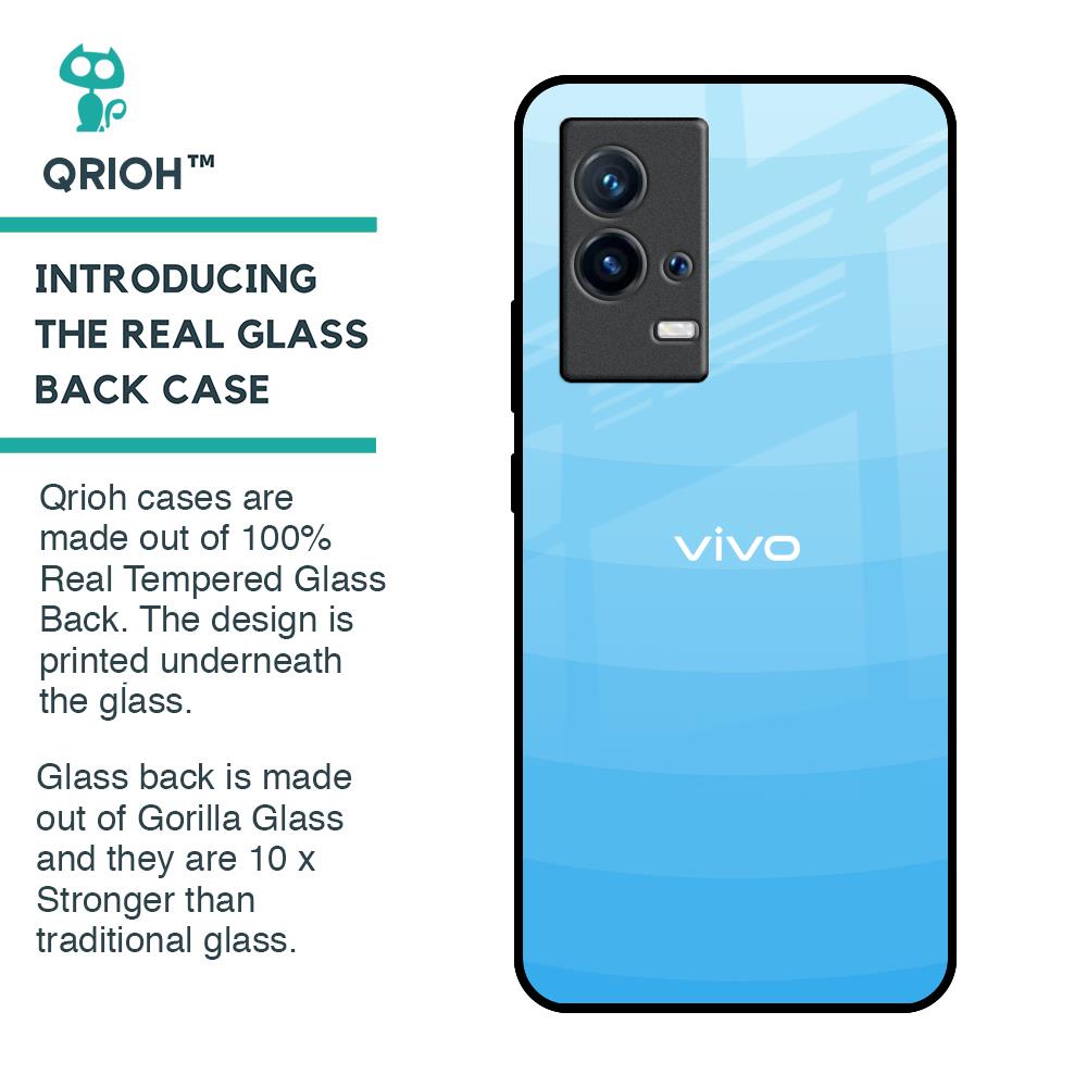 Wavy Blue Pattern Glass Case for IQOO 9 5G