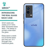 Vibrant Blue Texture Glass Case for IQOO 9 5G