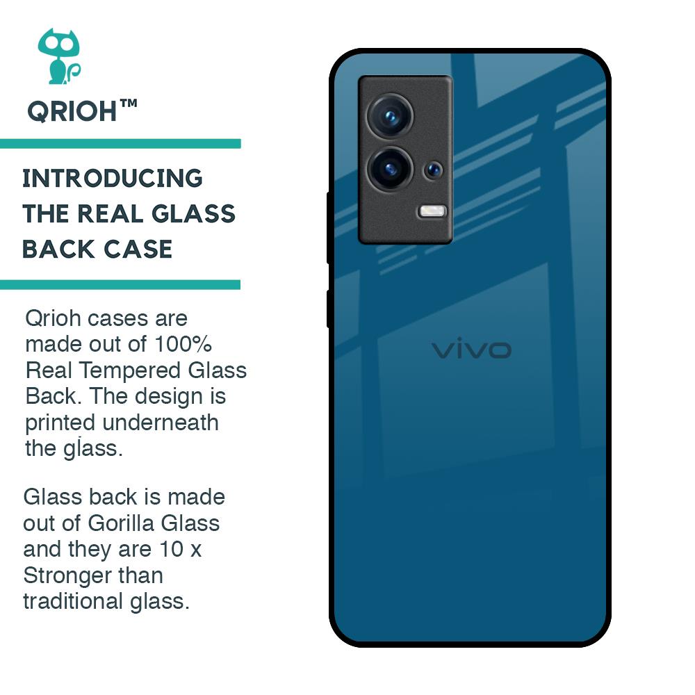 Cobalt Blue Glass Case for IQOO 9 5G