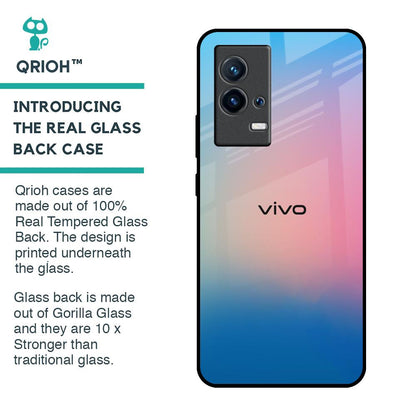 Blue & Pink Ombre Glass case for IQOO 9 5G