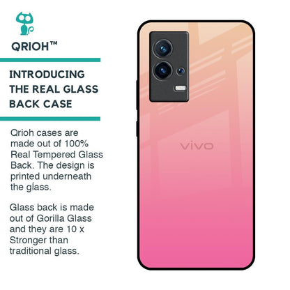 Pastel Pink Gradient Glass Case For IQOO 9 5G