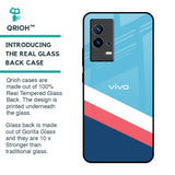 Pink & White Stripes Glass Case For IQOO 9 5G