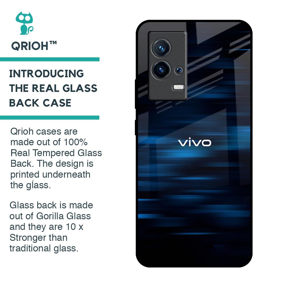Blue Rough Abstract Glass Case for IQOO 9 5G
