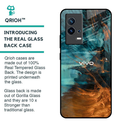 Golden Splash Glass Case for IQOO 9 5G