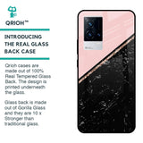 Marble Texture Pink Glass Case For IQOO 9 5G
