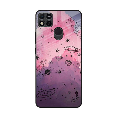 Space Doodles Redmi 10A Glass Back Cover Online