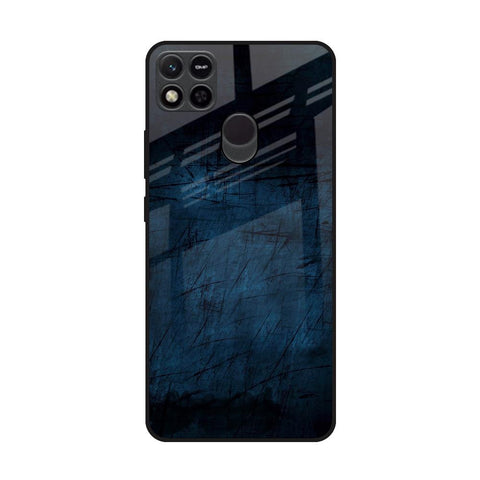 Dark Blue Grunge Redmi 10A Glass Back Cover Online