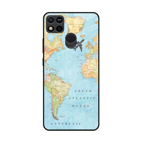 Travel Map Redmi 10A Glass Back Cover Online