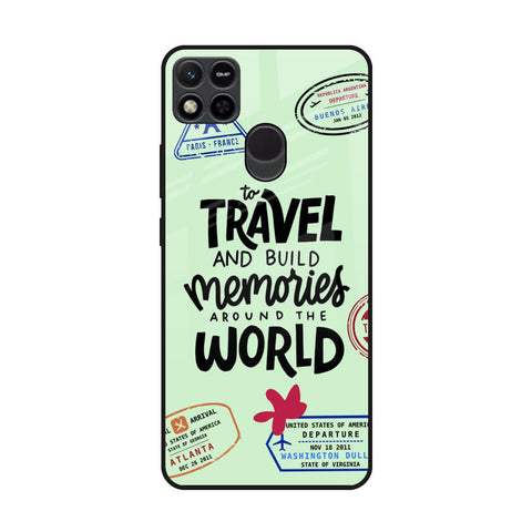 Travel Stamps Redmi 10A Glass Back Cover Online