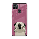 Funny Pug Face Redmi 10A Glass Back Cover Online