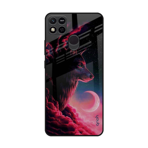 Moon Wolf Redmi 10A Glass Back Cover Online