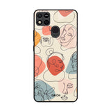 Abstract Faces Redmi 10A Glass Back Cover Online