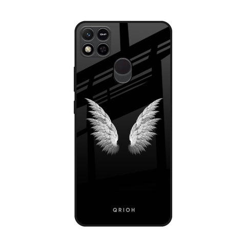 White Angel Wings Redmi 10A Glass Back Cover Online