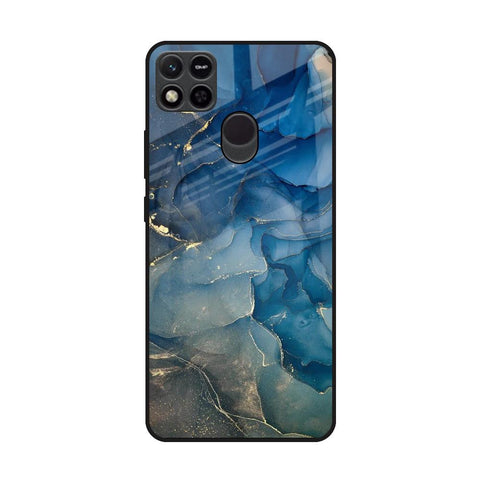 Blue Cool Marble Redmi 10A Glass Back Cover Online