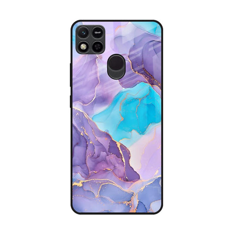 Alcohol ink Marble Redmi 10A Glass Back Cover Online
