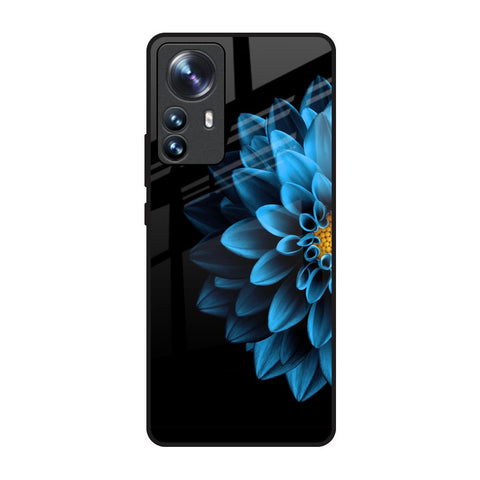 Half Blue Flower Mi 12 Pro 5G Glass Back Cover Online