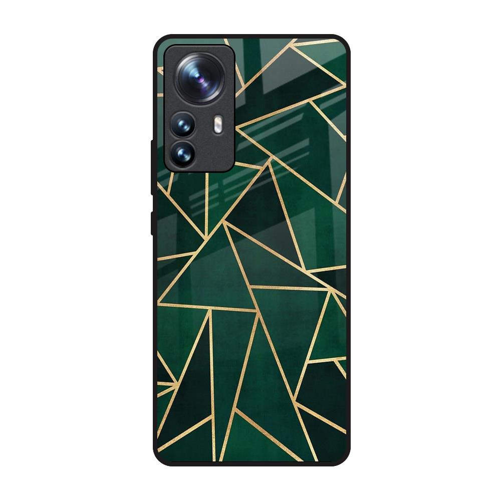 Abstract Green Mi 12 Pro 5G Glass Back Cover Online