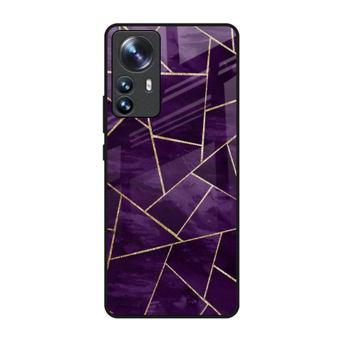 Geometric Purple Mi 12 Pro 5G Glass Back Cover Online