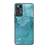 Blue Golden Glitter Mi 12 Pro 5G Glass Back Cover Online