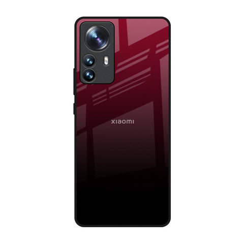 Wine Red Mi 12 Pro 5G Glass Back Cover Online