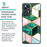Seamless Green Marble Glass Case for Mi 12 Pro 5G