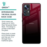 Wine Red Glass Case For Mi 12 Pro 5G