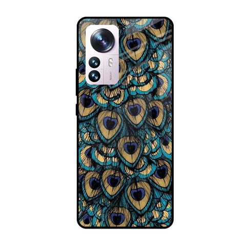 Peacock Feathers Mi 12 Pro 5G Glass Cases & Covers Online