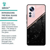 Marble Texture Pink Glass Case For Mi 12 Pro 5G