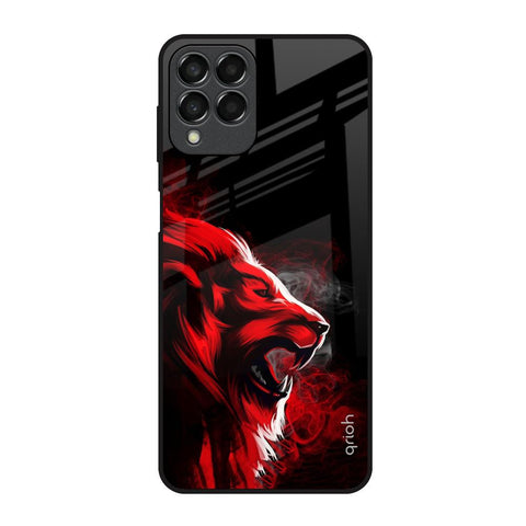 Red Angry Lion Samsung Galaxy M53 5G Glass Back Cover Online