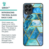 Turquoise Geometrical Marble Glass Case for Samsung Galaxy M53 5G