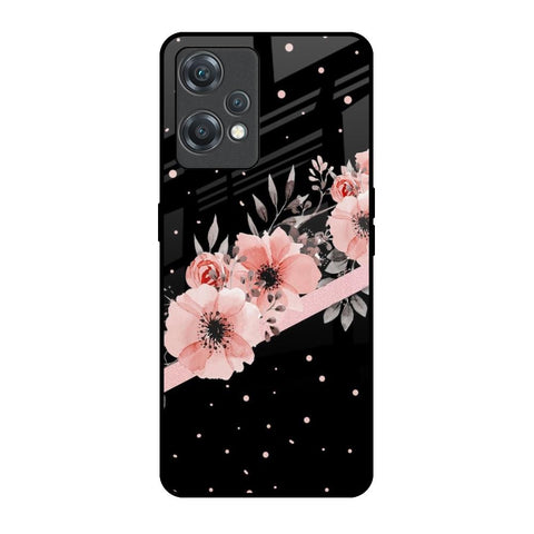 Floral Black Band OnePlus Nord CE 2 Lite 5G Glass Back Cover Online